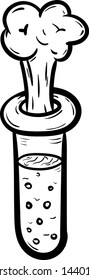 Handdrawn flask doodle icon. Hand drawn black sketch. Sign symbol. Decoration element. White background. Isolated. Flat design. Vector illustration.