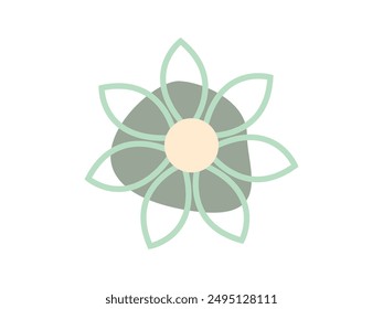 Hand-drawn flat design with a simple flower outline