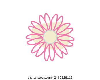 Hand-drawn flat design with a simple flower outline
