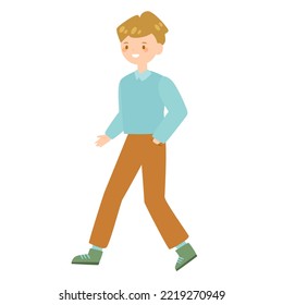 Hand-drawn flat design of a walking person