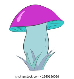 Handgezeichneter Flachpilz. Vektorgrafik des Pilzes für Druck, Cover, Ikone, Aufkleber Design. Doodle-Pilz.