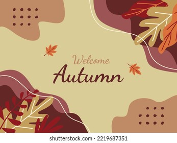 Hand-drawn flat for welcome the autumn celebration vector illustration