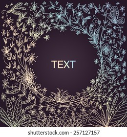 Hand-drawn floral border