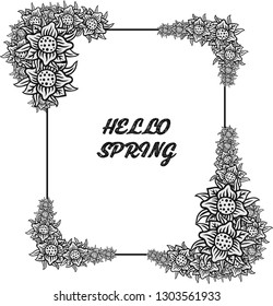 Hand-drawn floral border  - vector