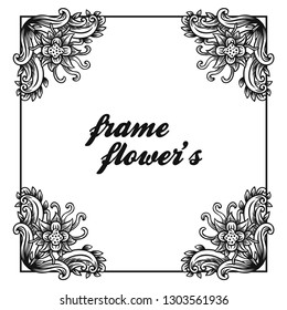 Hand-drawn floral border  - vector