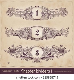 hand-drawn floral chapter dividers - set 1