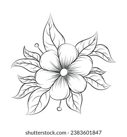 Elementos de decoración de flores dibujados a mano, borde floral, marco floral