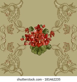  Hand-Drawn floral design background