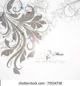 Handdrawn floral design elements. Spring background. Eps 10.