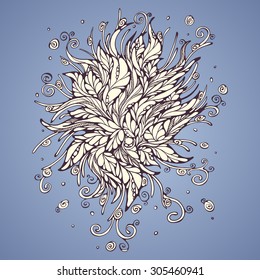 Hand-drawn floral doodle