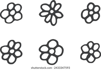 Hand-Drawn Floral Doodles Vector Set