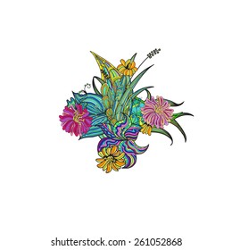 hand-drawn floral font, plus sign