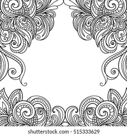 Hand-drawn  floral frame