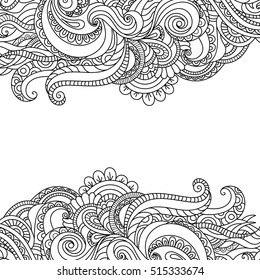 Hand-drawn  floral frame