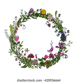 hand-drawn floral frames 