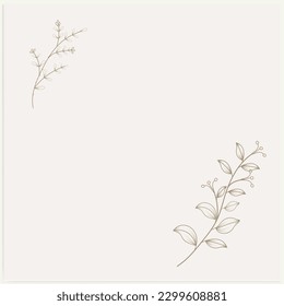 Hand-drawn floral frames with flowers, branches, and leaves. Elegant logo template. Vector illustration for labels, branding business identity, and wedding invitations.
