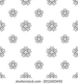 hand-drawn floral and mandala outline repeat pattern, repeat pattern for textile, fabric, web backdrop, and packaging. pattern added to the swatch panel.