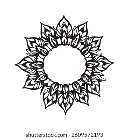 Hand-Drawn Floral Mandala Sketch – Intricate Pencil Art Design.eps

