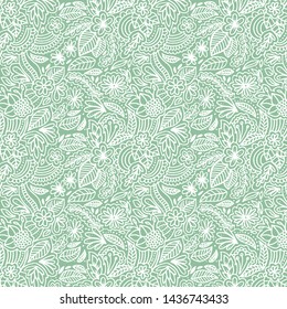 Handdrawn floral ornamental batik pattern background