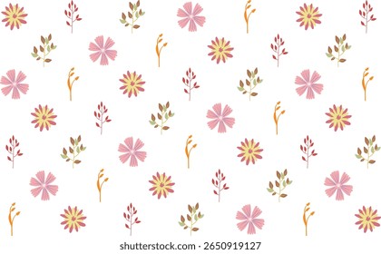 Hand-drawn floral pattern illustrations in a seamless layout, perfect for wallpapers, wrapping paper, and artistic branding