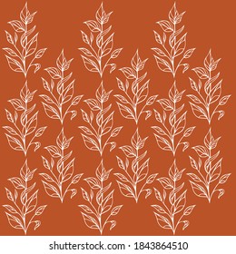 
Hand-drawn floral pattern on ocher background