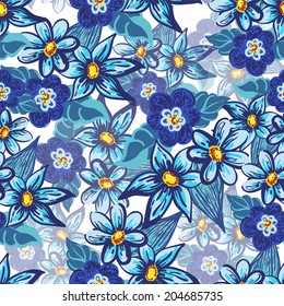 Handdrawn floral seamless pattern