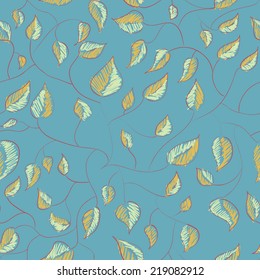 Hand-drawn floral seamless pattern