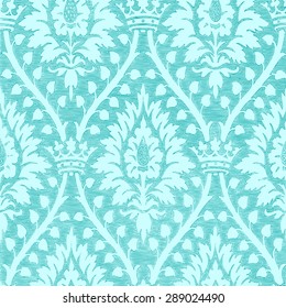 Hand-drawn floral seamless pattern with crown vintage background. Gold regal pattern can be used for wallpaper, textiles, patterns, web page background, surface textures, packaging, and invitations