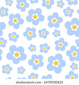 Hand-drawn floral seamless pattern design for fashion fabrics and textile prints, in vector illustration.