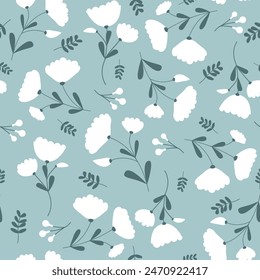 Hand-drawn floral seamless pattern design for fashion fabrics and textile prints, in vector illustration.