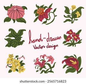 Hand-Drawn Floral Vector Design Collection