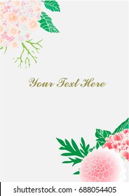 Hand-drawn flower and butterfly vector White background for text