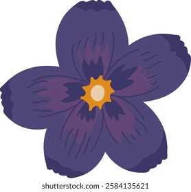 Handdrawn Flower Head Vector Illustration