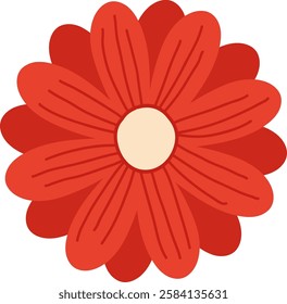 Handdrawn Flower Head Vector Illustration