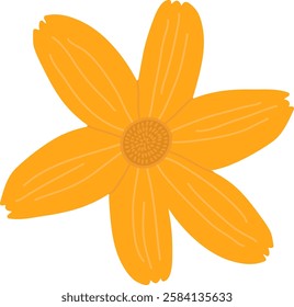 Handdrawn Flower Head Vector Illustration