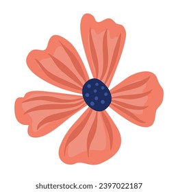 Hand-drawn flower illustration. Simple yet elegant botanical art with a focus on spring and summer blossoms, ideal for decorative backgrounds and icons.