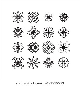 Hand-Drawn flower Line Art Set – Vol 2	