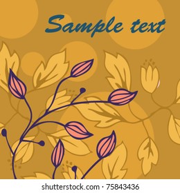 Hand-Drawn Flower Vector Greeting Card