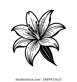 Ilustración vectorial floral dibujada a mano, ideal para proyectos de diseño floral detallados y artísticos