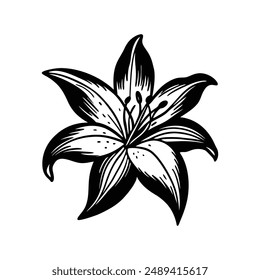 Hand-drawn flower vector illustration, ideal for detailed and artistic floral design projects