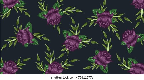  hand-drawn flower vector pattern background