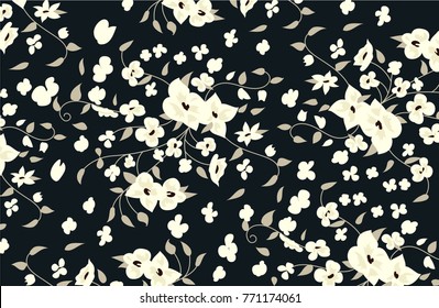 hand-drawn flower vector pattern background