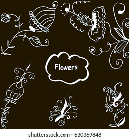 Hand-drawn flowers