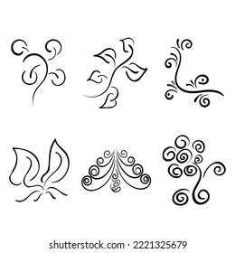 flores y decoraciones hechas a mano. Ilustración del vector