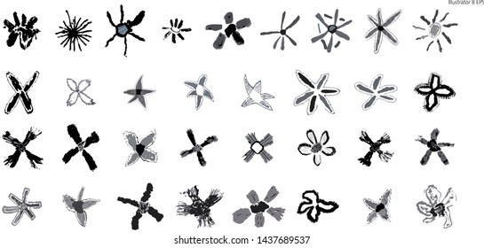 hand-drawn flowers. Illustrator 8 EPS
