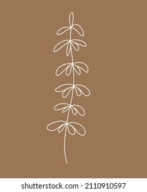 Hand-drawn flowers and leaves. Line art. Vector illustration