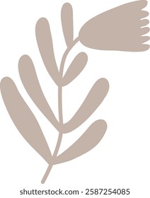 Handdrawn Folk Style Flower Vector Illustration