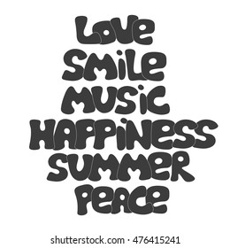 hand-drawn font in hippie style