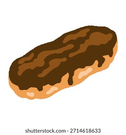Ilustración de icono de comida dibujada a mano: Eclair