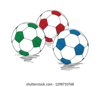 hand-drawn football concept